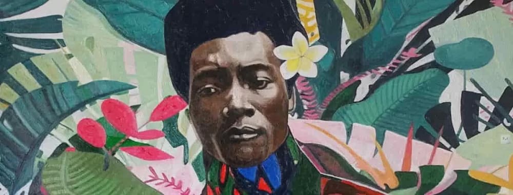 Detail of The Adoration of Benjamin by Wole Lagunju. One of the Indianapolis Museum of Art African contemporary art acquisitions