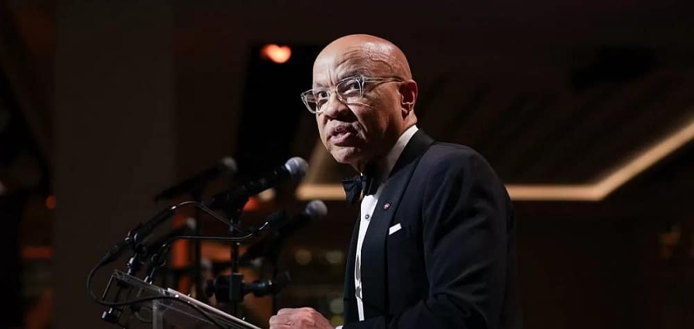 Darren Walker, President of the Ford Foundation, announces the $10 million historic endowment grant to the Studio Museum in Harlem.