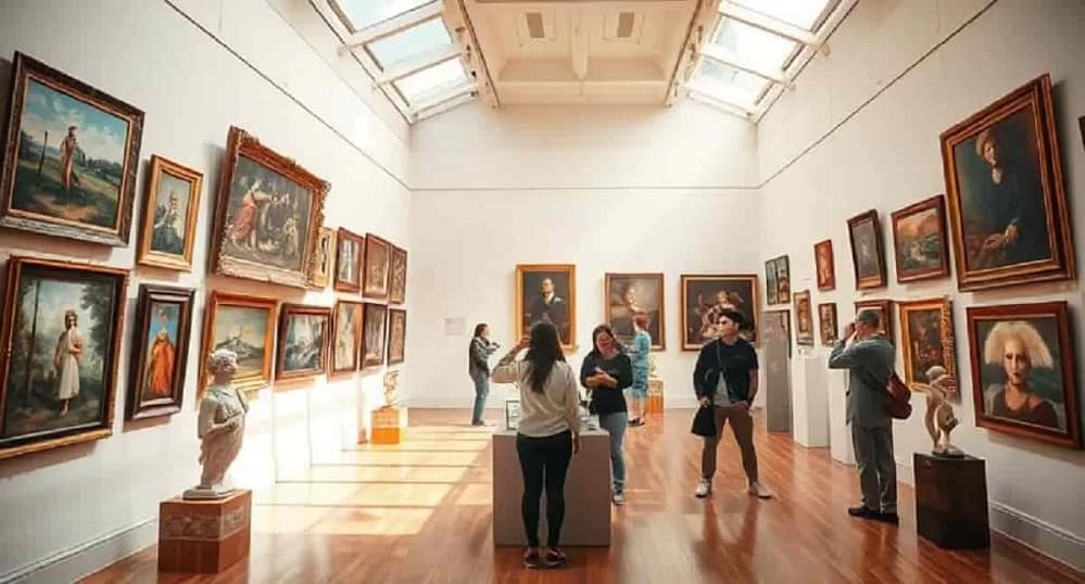 Art Lovers Exploring the Love of Art at a Museum Gallery