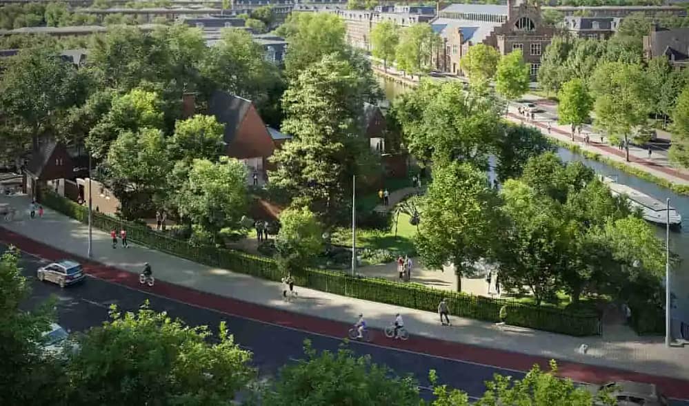• Rijksmuseum sculpture garden site near Boerenwetering canal in Amsterdam