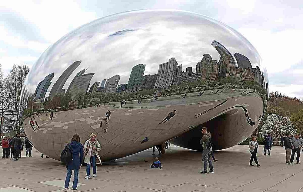 Cloud Gate sculpture also known as The Bean by Indo-British artist Anish Kapoor is one of the famous stainless steel sculptures around the world. Cloud Gate Chicago