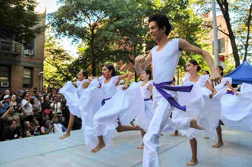 School of Dance Students at A La Calle Block Party 2019 guided by Ballet Hispánico