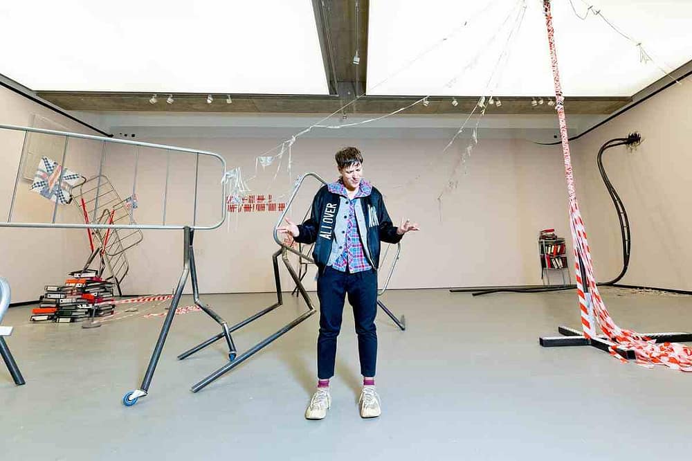 Turner Prize winner Jesse Darling with his work