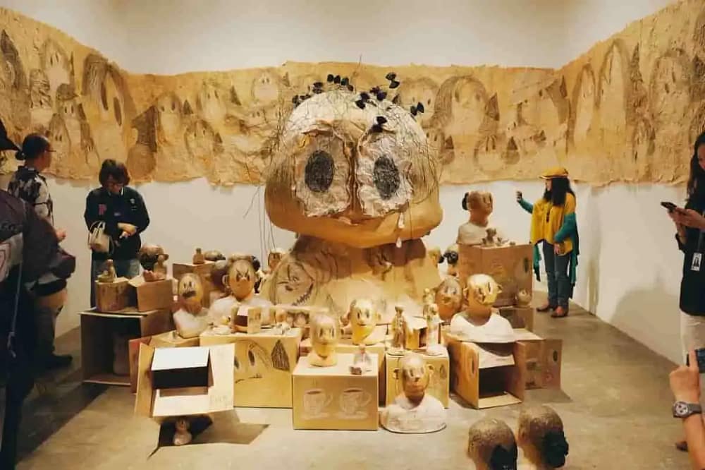 Shin Min Art Installation in Booth P21 at the Art Basel Hong Kong. She won the inaugural MGM Discoveries Art Prize BNM.