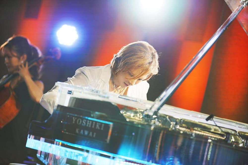 Yoshiki Music Story shows the pop icon on his signature crystal grand piano