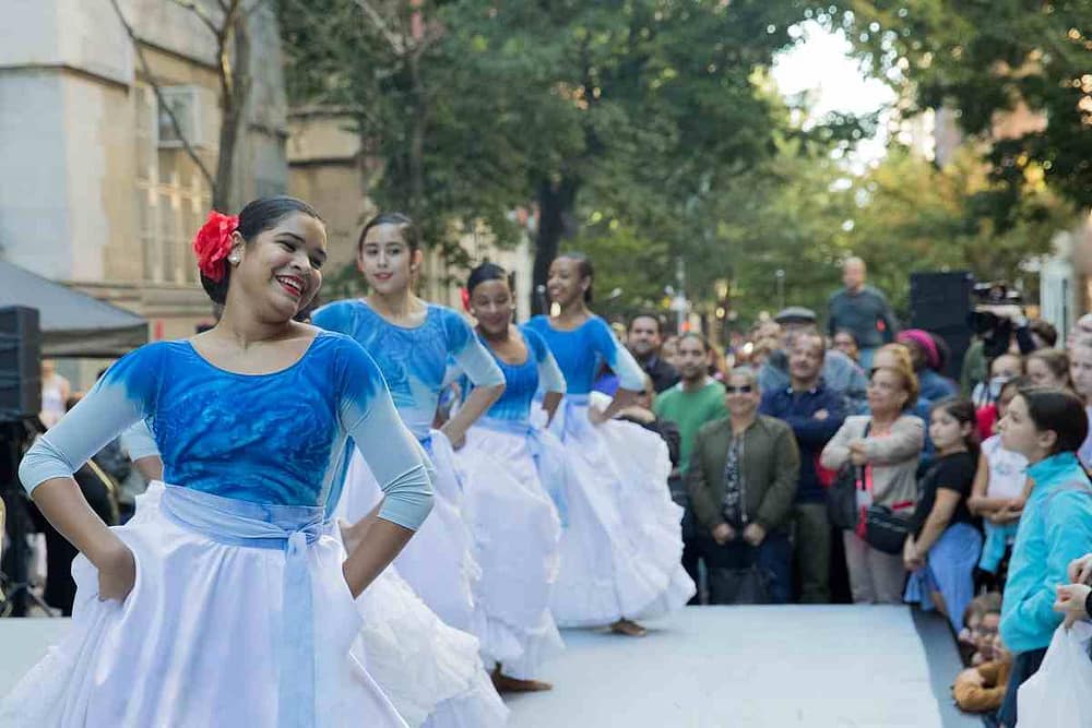A La Calle Block Party, Ballet Hispánico performance is one of the exciting ways to celebrate Hispanic Heritage Month