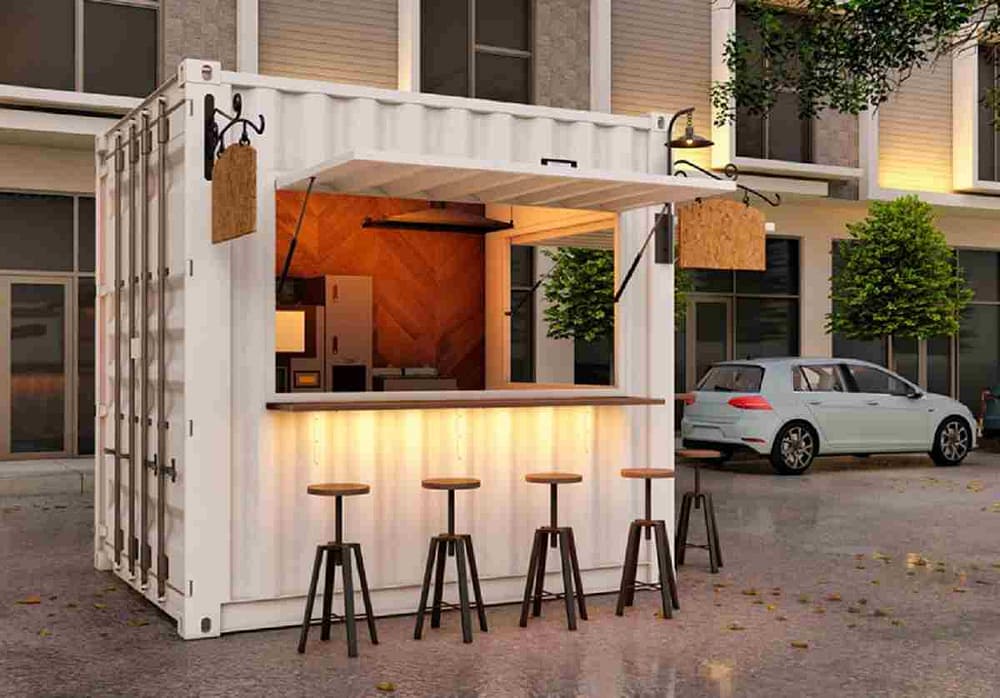 There are a few fun things you can do with shipping containers. One them is to turn to them bar or food stand during festival