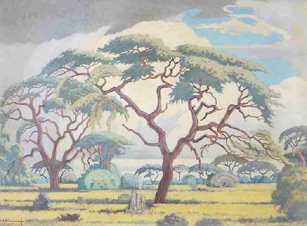 Jacob Hendrik Pierneef's landscape painting, Bushveld Scene with Trees and Anthills lead Bonhams South African art sale.