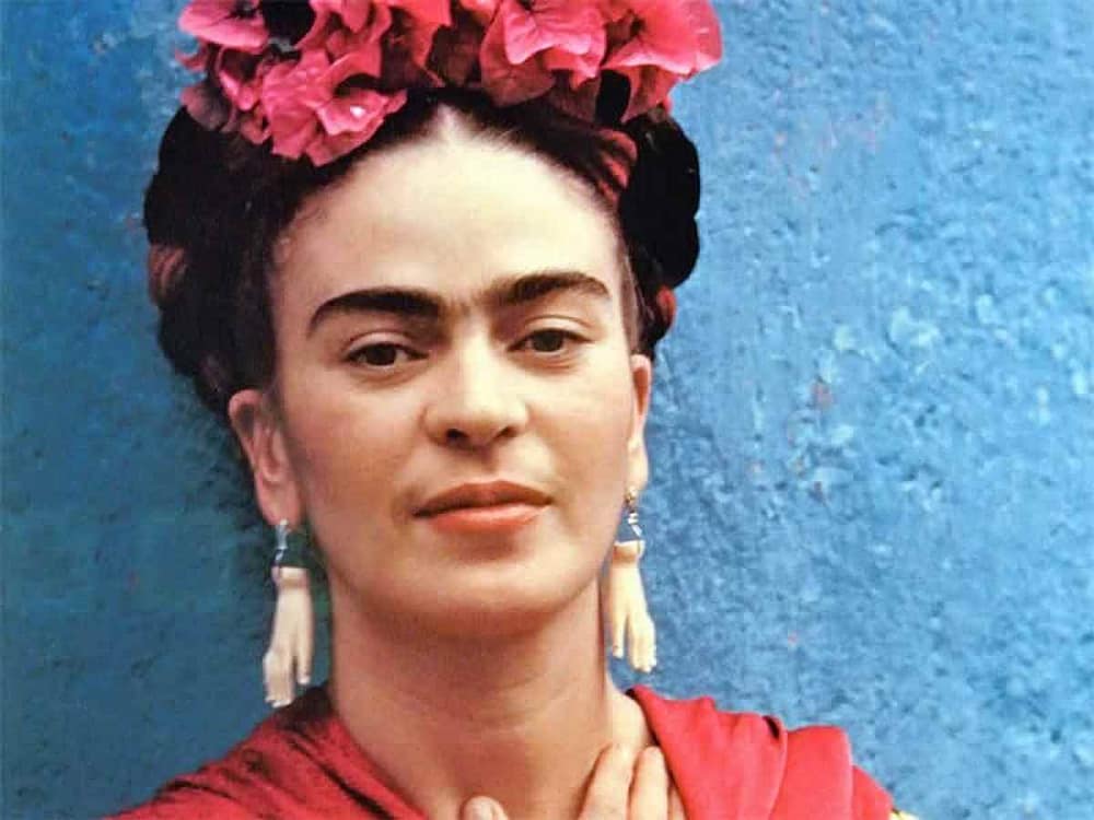 Image: Photograph of Frida Kahlo with Picasso Earrings taken by American photographer Nickolas Muray