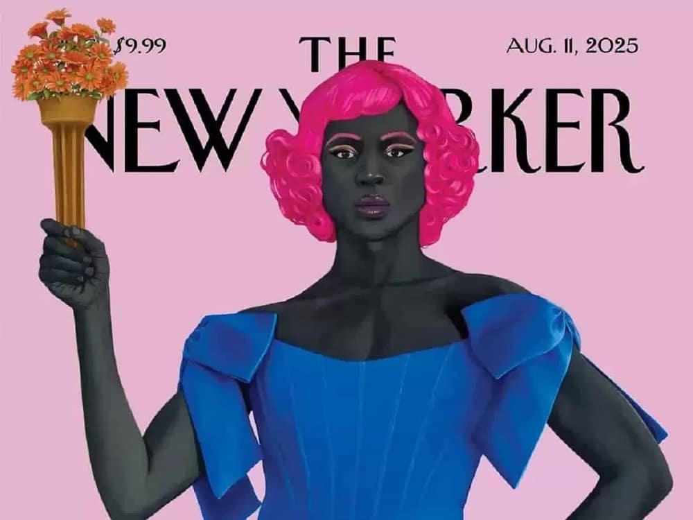 The detail of Amy Sherald Trans Forming-Liberty on the cover of The New Yorker
