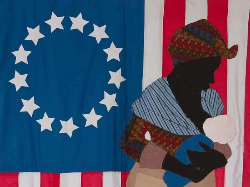 Birth of a Nation is a fiber art by Stephen Towns, one of the Baltimore artists to support this Small Business Saturday.