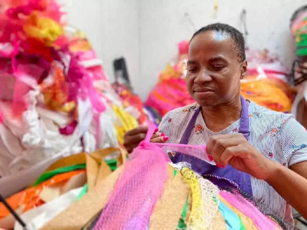 Nnena Kalu Turner Prize 2025 winner at work in the studio. She is the first artist with learning disability to win the award.
