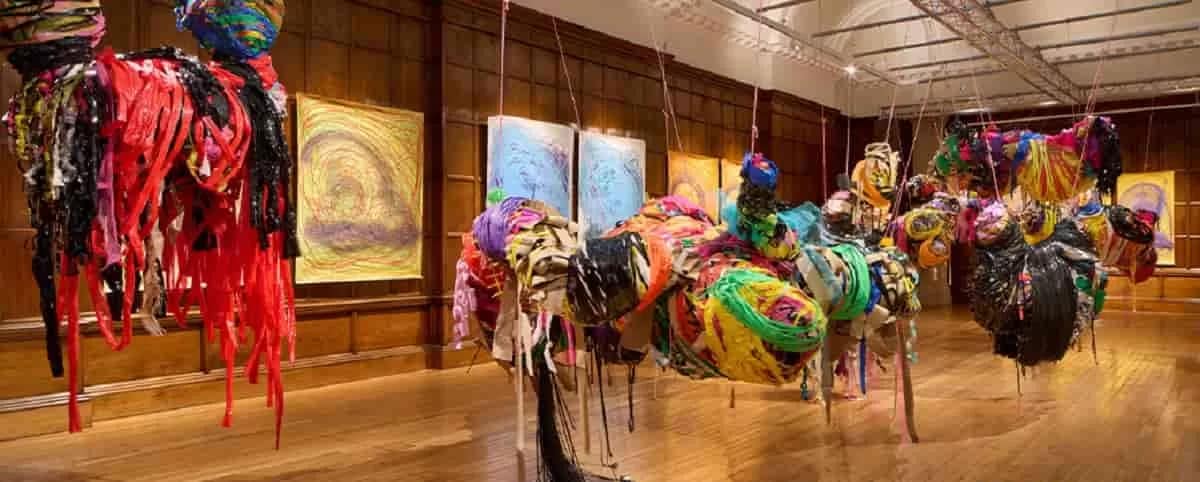 Sculpture by Nnena Kalus on display at the Turner Prize 2025, Cartwright Hall Art Gallery.