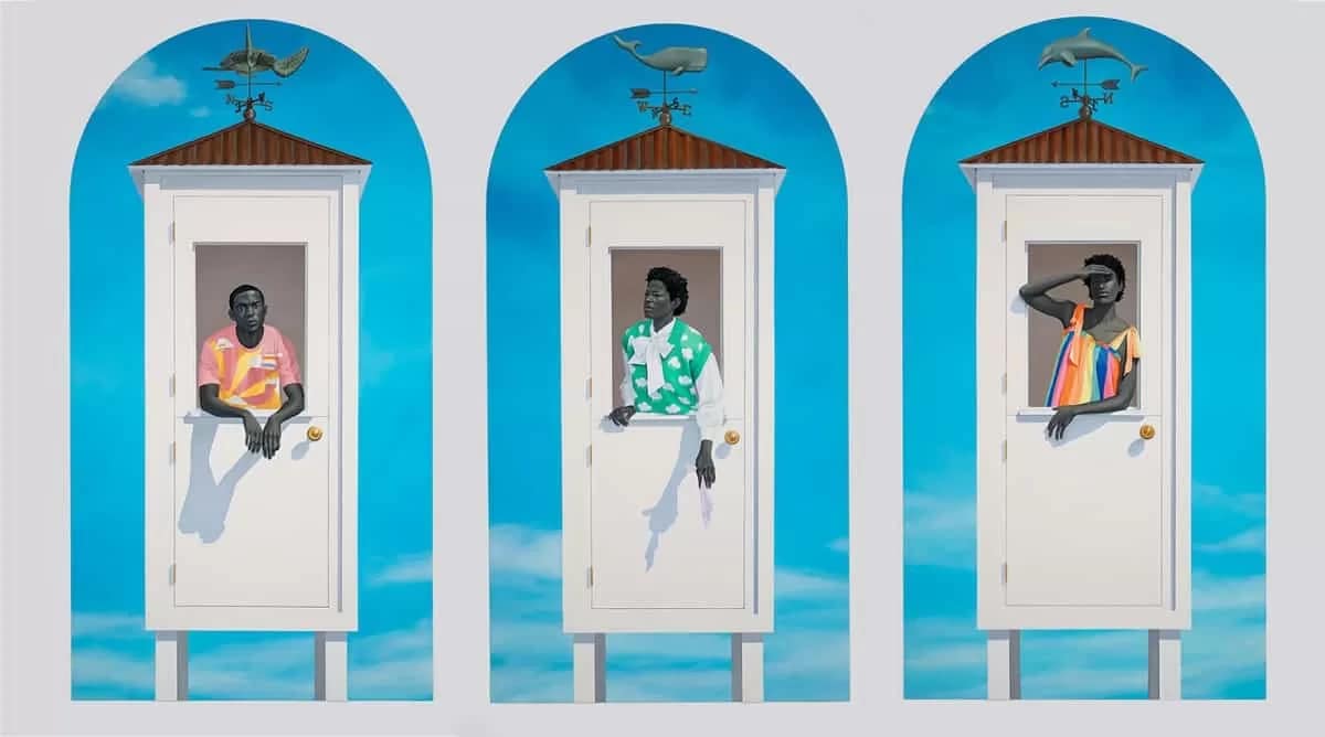 Ecclesia (The Meeting of Inheritance and Horizons), a 2024 painting by Amy Sherald. As the Baltimore Museum of art stands with Amy Sherald, art lovers will get to experience this work and others by the artist in Amy Sherald: American Sublime