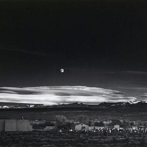 Image: Moonrise, Hernandez, New Mexico, a landscape photograph by Ansel Adams sold during Bonhams photography Auction