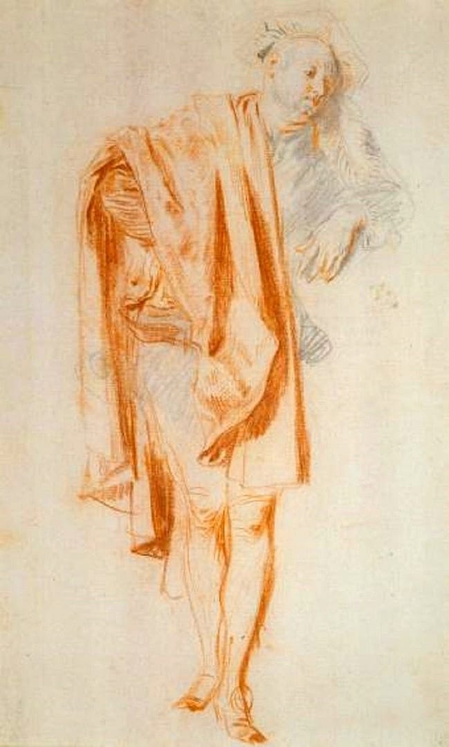 Image: Standing Male Figure by French artist Antoine Watteau in The Draughtsman at Städel Museum is part of global art guide that includes Trump: A Wall of Cartoons in Mexico City