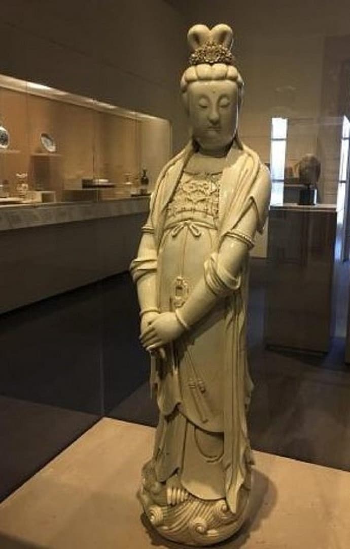 Image: Statue of Guanyin, a Buddhist Bodhisattva in the Center for Asian Art one of the works on display with other works by LGBTQ artists at The Ringling celebration of pride month