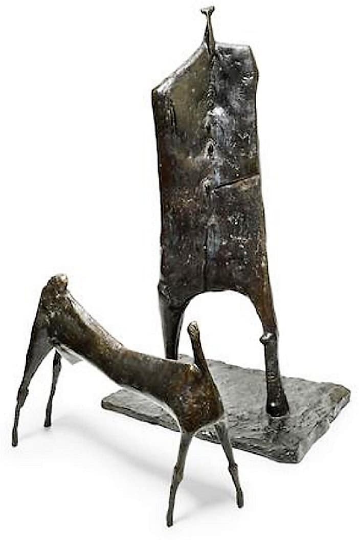 Image: Shepherd, a bronze sculpture by South African artist Ezrom Kgobokanyo Sebata Legae sold for sold for US$ 44,159 during Bonhams South African Art Sale in London
