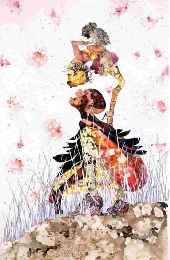 Misguided Little Unforgivable Hierarchies by Wangechi Mutu on sale to help SOS children in Kenya