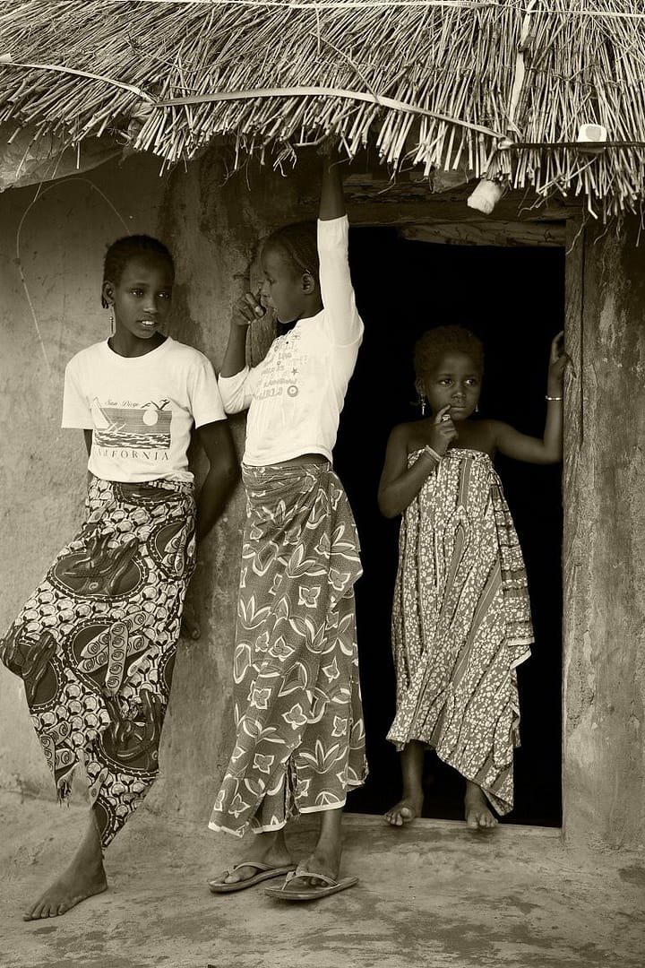 Image: Three Girls, Black and white photo of Fulani girls from Northern Nigeria by Aisha Augie-Kuta show a new direction in portrait photography