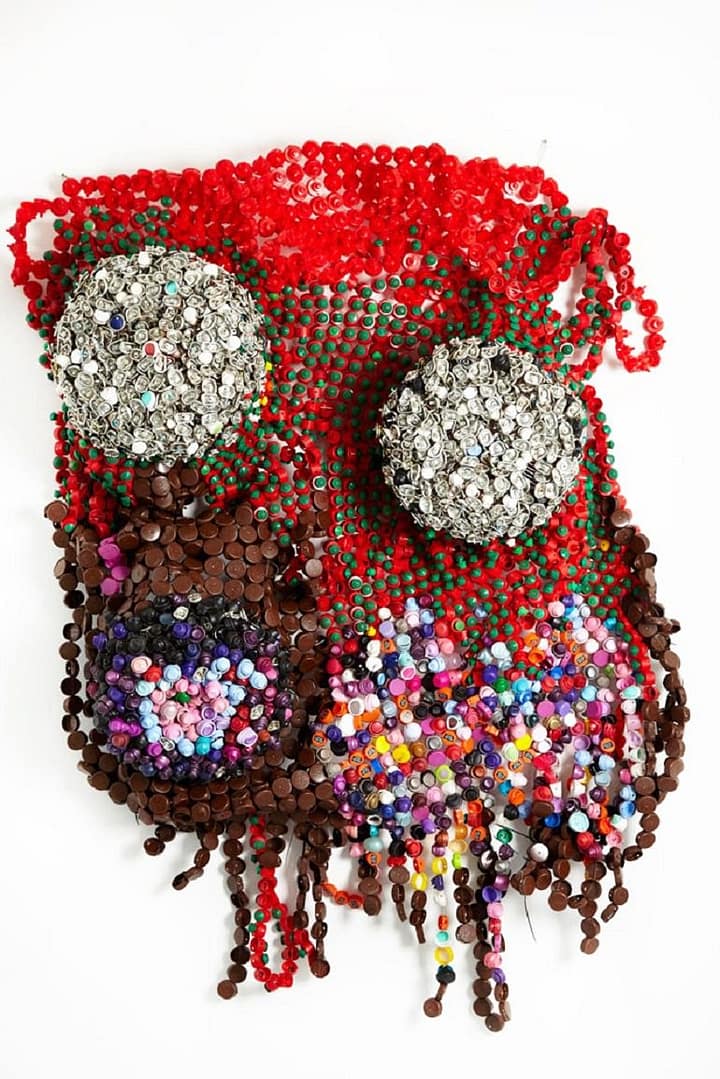 Image: Smell of Foreign Policy by Moffat Takadiwa on display at the London Contemporary African Art Fair.
