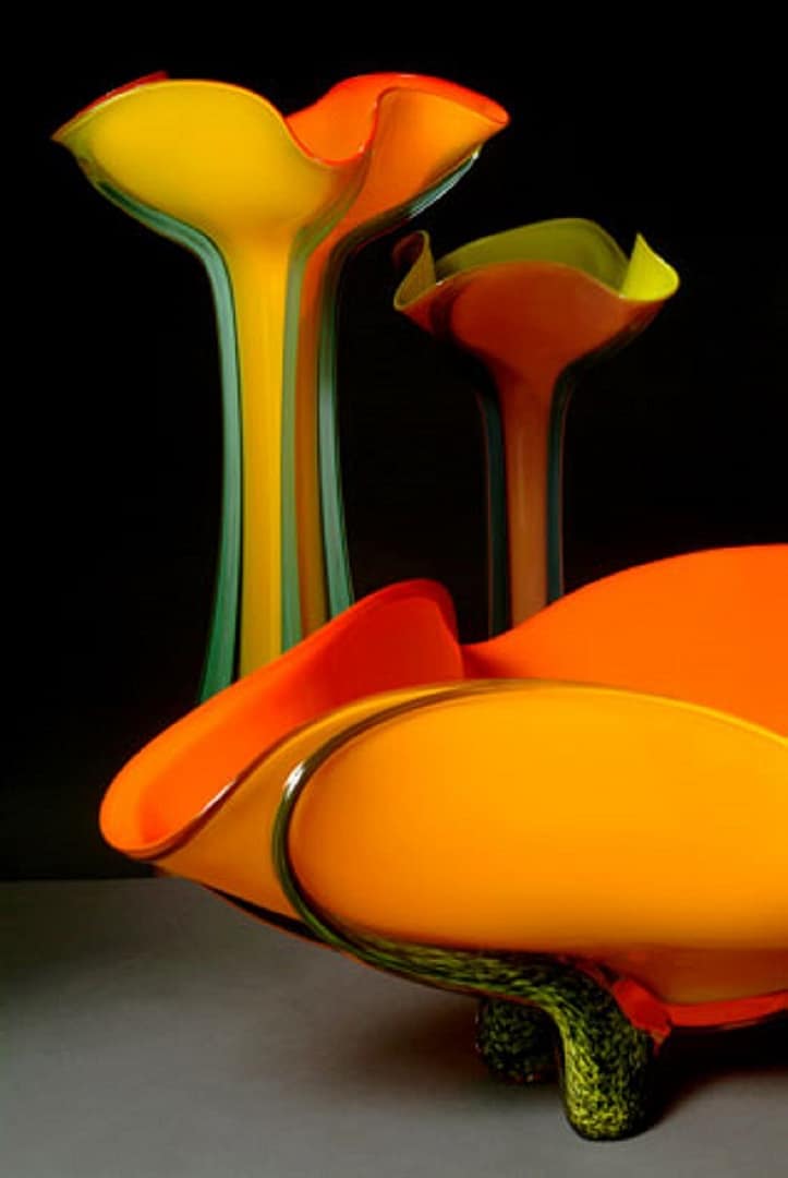 Image: Stunning vases and bowls glass art by Ed Branson art the American Craft Council Show