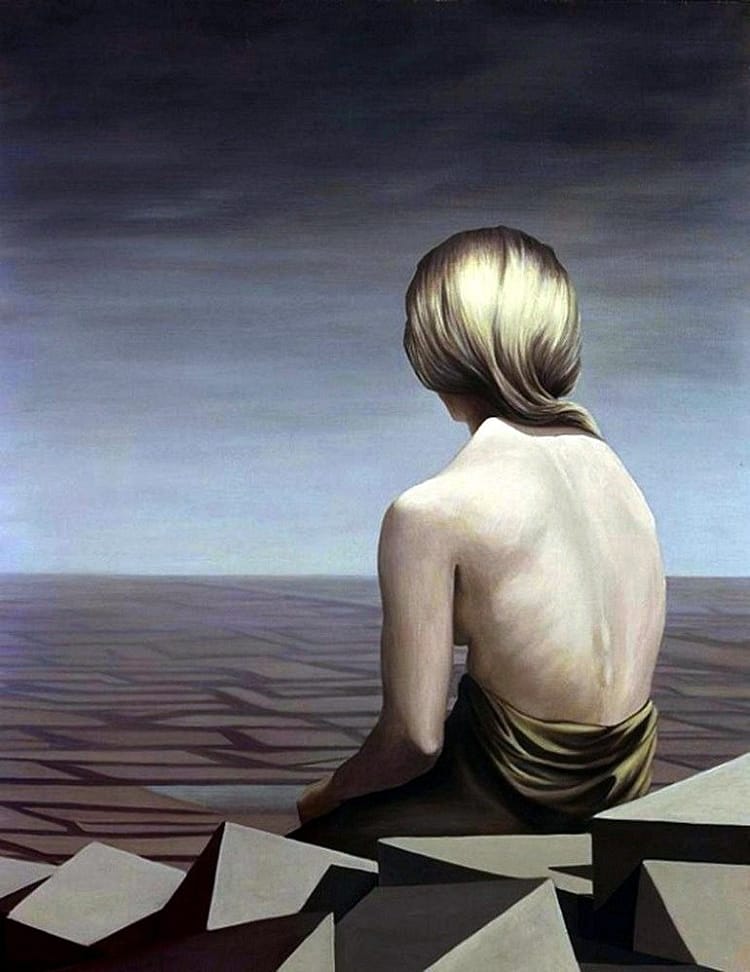 Image: Le Passage by Kay Sage captures a half nude woman looking at the horizon is one the works by female artists that made great impact at the auction-Art