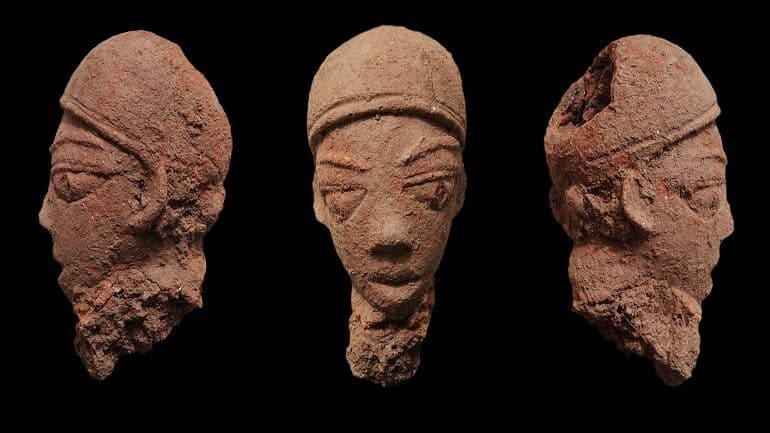 Image: Nok sculpture, Head, Terracotta from first millennium BC on display at the Liebieghaus Skulpturensammlung