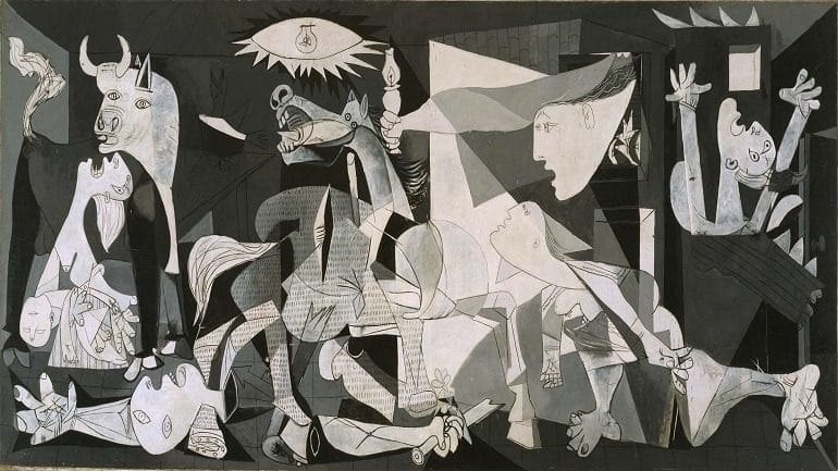 Restless Soul-Image: Guernica by Pablo Picasso reveals the artist's distaste for war and Restless desire for effective ways to articulate his feelings