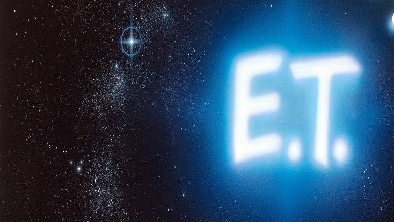 Detail of the Original movie poster artwork for Steven Spielberg's masterpiece 'E.T. the Extra-Terrestrial' by John Alvin that sold for $394,000 art Heritage Auctions in Dallas
