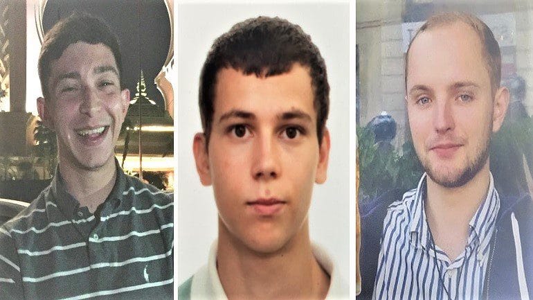 Image: Portrait photographs of the three graffiti artists killed by train in London released by the British Transport Police/PABritish