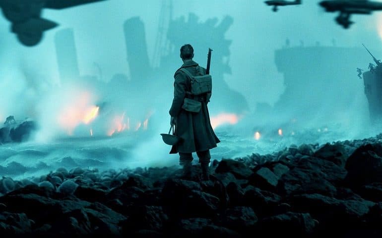Image: A soldier looks at the destruction in Dunkirk, a film that continues to gain tremendous popularity across the globe