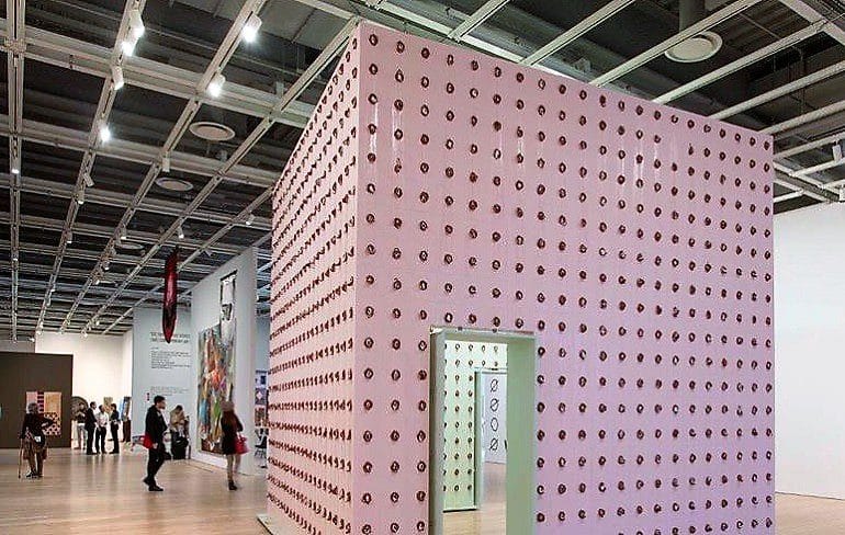 Image: Claim, an art installation by Pope.L aka William Pope.L, winner of Whitney Museum of African Art Bucksbaum Award
