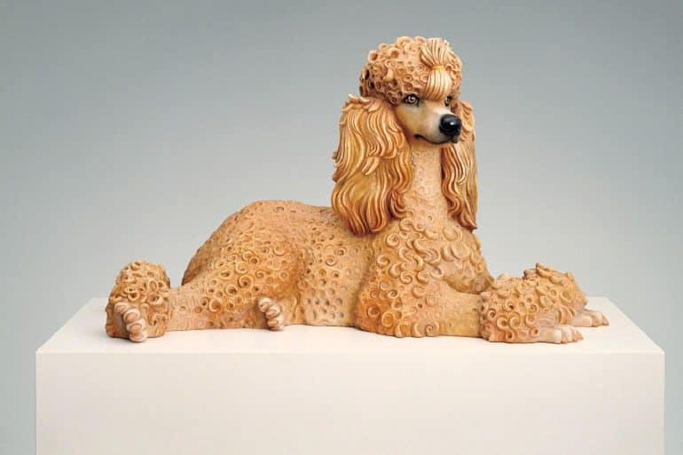 Image: JKoons, sculpture titled Poodle on display at the Whitney Museum of American Art, New York