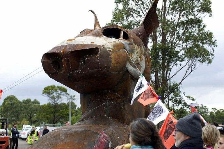 Image: Metal sculpture titled Buru Transforma Kangaroo by Michel Tuffery is one of public art projects that have been supported by C3West art grant