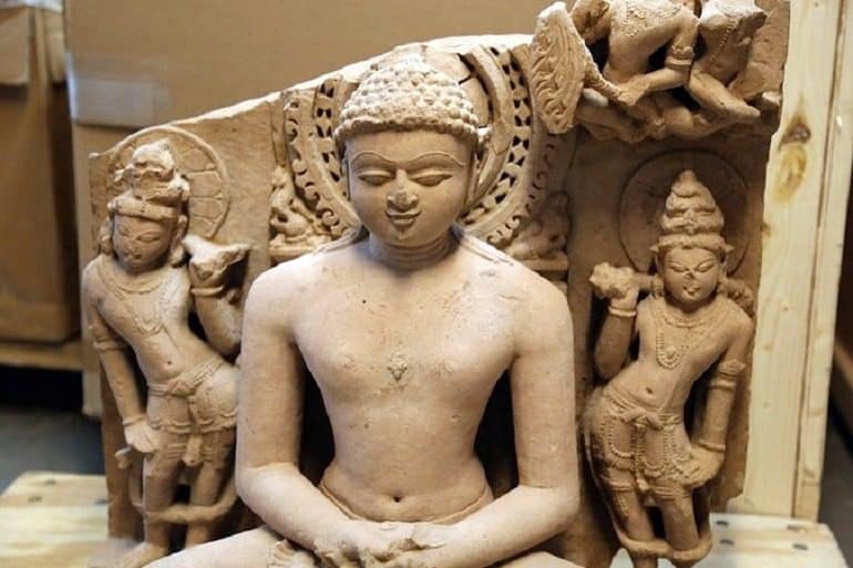 Image: Sandstone stele of Rishabhanata from the 10th century, one of the Ancient Sculptures recovered during federal raid at Christies