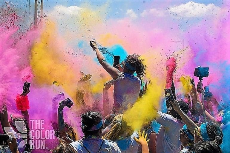 Image: After The Color Run, Color Runners gather at the Finish Festival to have fun at the Color Party