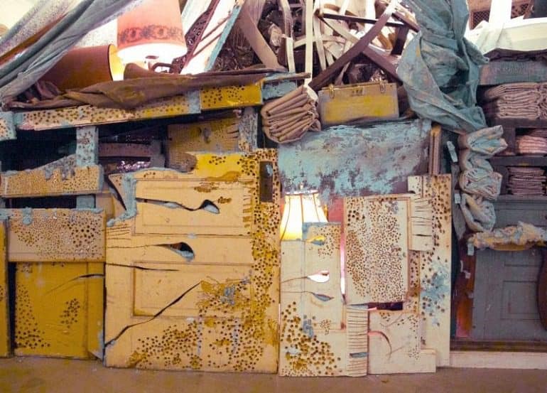 Image: Details of Julie Schenkelberg's Symptomatic Constant, 2014 art installation at the Morton Hotel in Grand Rapids, MI.