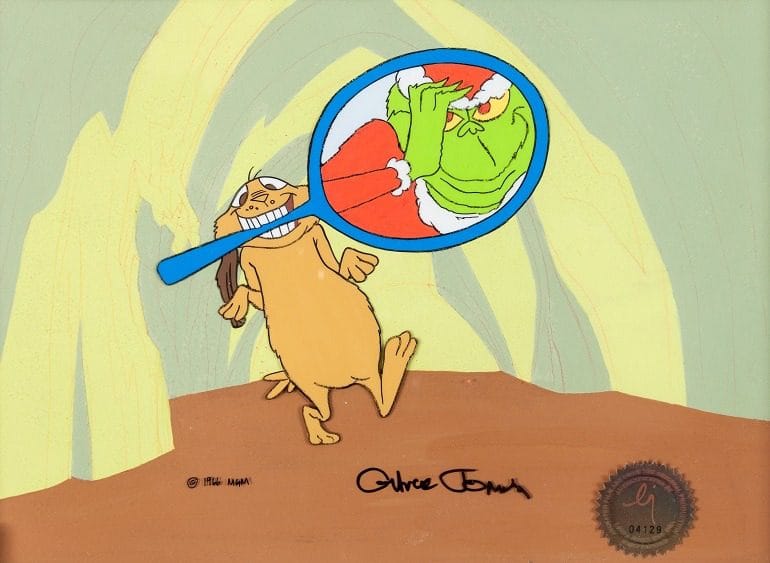 Image: Doctor Seuss 'How the Grinch Stole Christmas' The Grinch and Max Production Cel and Key Master Background (MGM, 1966)