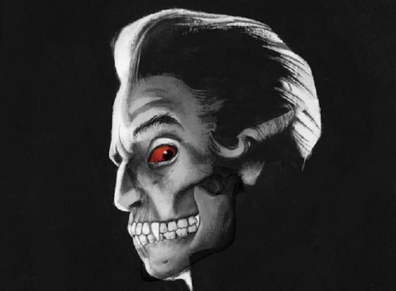 Image: Portrait of Dracula showing his evil side in Dracula - Illustrated Edition, a new Graphic Novel on Dracula