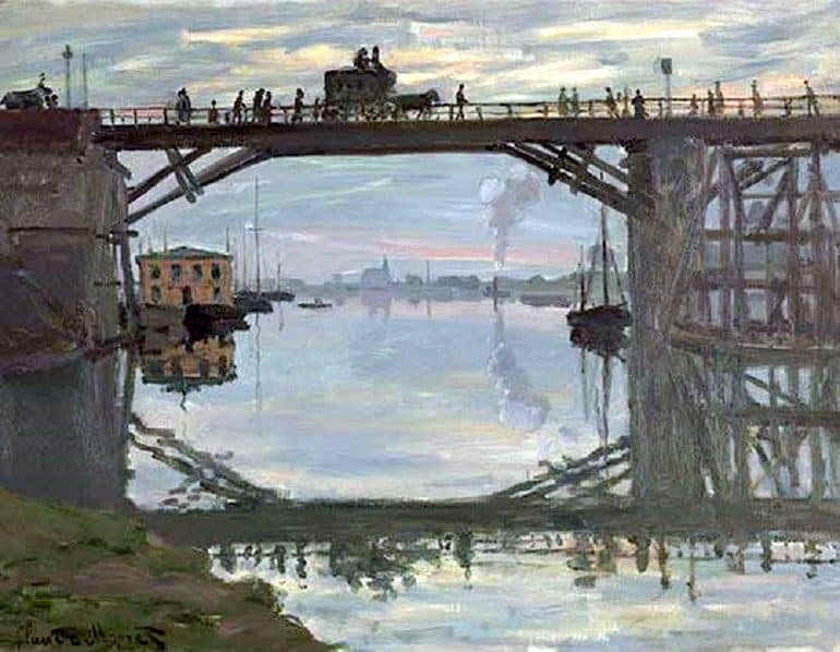 Image: The Wooden Bridge, an oil on canvas by impressionist artist on display at Kimbell Art Museum in The Early Years