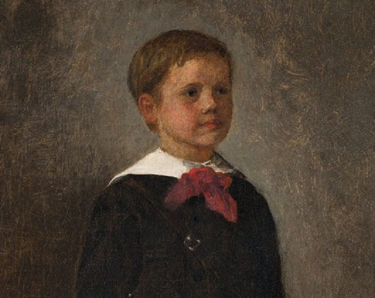 Image: Oil on canvas portrait painting of Charles Prentice Howland by artist Winslow Homer at the Clark Art Institute