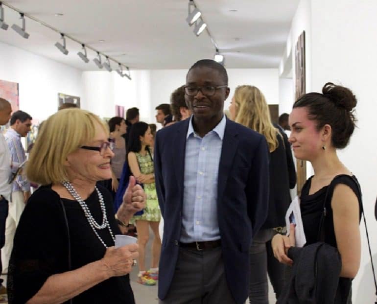 Image: Curator Ugochukwu-Smooth C. Nzewi with some guests at the exhibition opening at Richard Taittinger Gallery