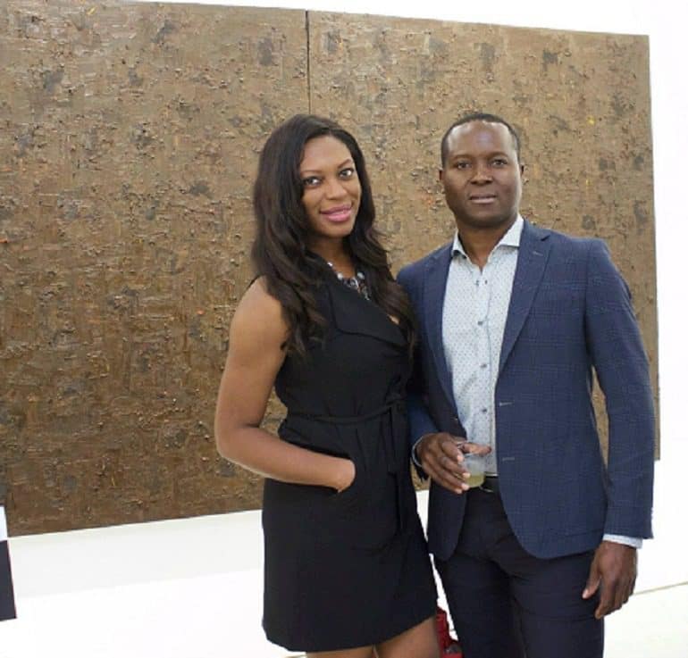 Fanbi and Onyeka Ibe at the opening of the exhibition Guess Who's Coming to Dinner?,