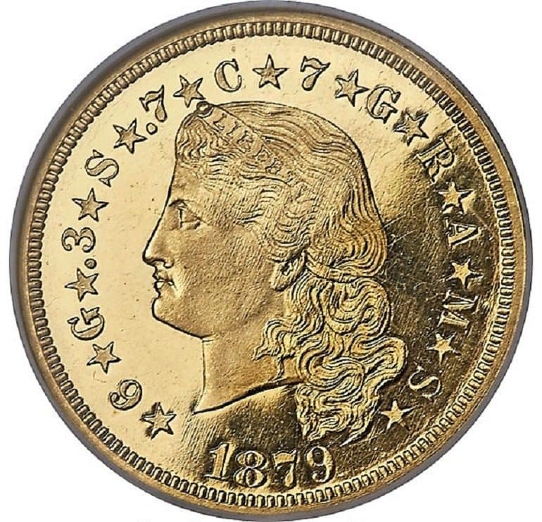 Image: 1879 Flowing Hair stella is one of the rare coins from the Kerry Rudin Collection at Heritage Auctions that Numismatists will get the opportunity to collect during the Florida United Numismatists Convention in Tampa