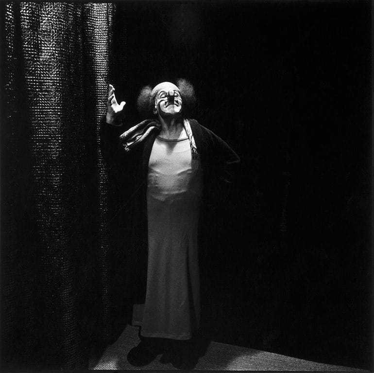 Image- Photo of Charlie Rivel, c. 1980, dressed as a clown . It was taken by HansGedda
