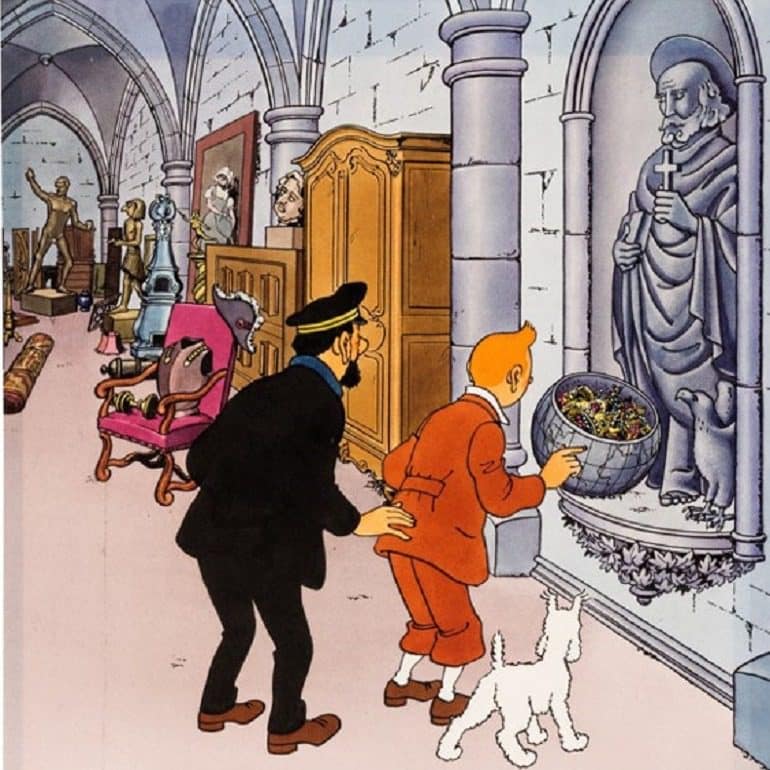 Image: Original illustration for 'Red Rackham Treasure The Crypt of Marlinspike Hallmark', by Georges Remi is one of the works in Heritage Auctions first European Comic Art Auction