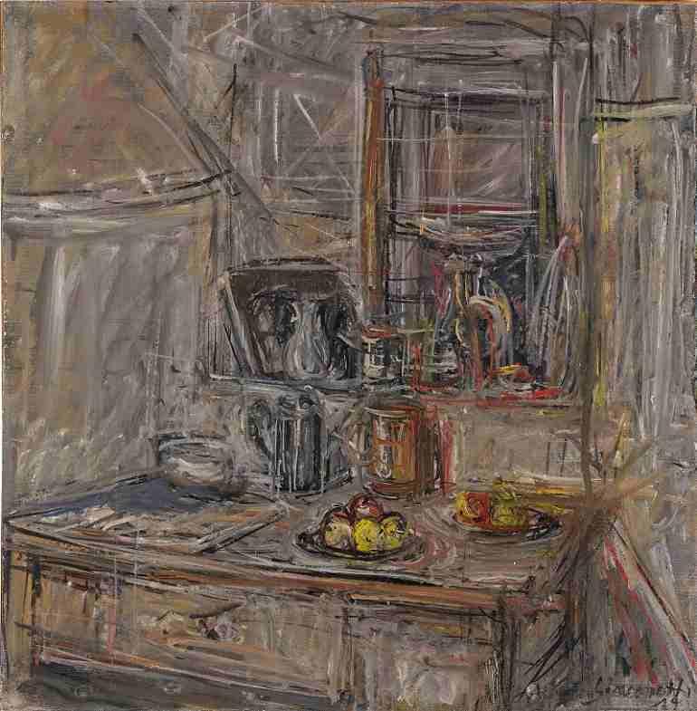 Alberto Giacometti, Nature morte à Stampa oil on canvas, mounted on canvas.